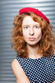 Red hair, red beret